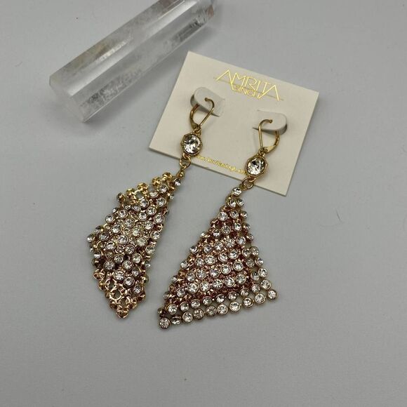 Amrita Singh Crystal Gold Drop Earring - Picture 4 of 9